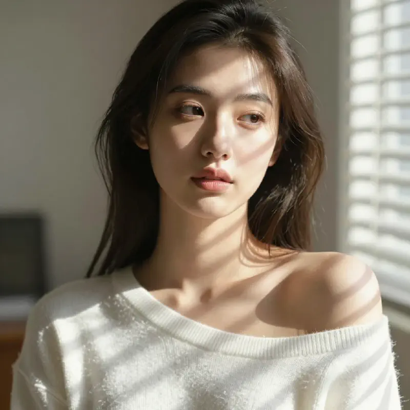 Candid Window Light Study with Dramatic Shadows