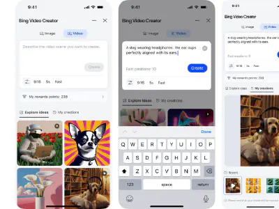 Featured image of post 微軟 Bing App 免費支援 Sora AI 影片生成，無需 ChatGPT 訂閱即可免費使用