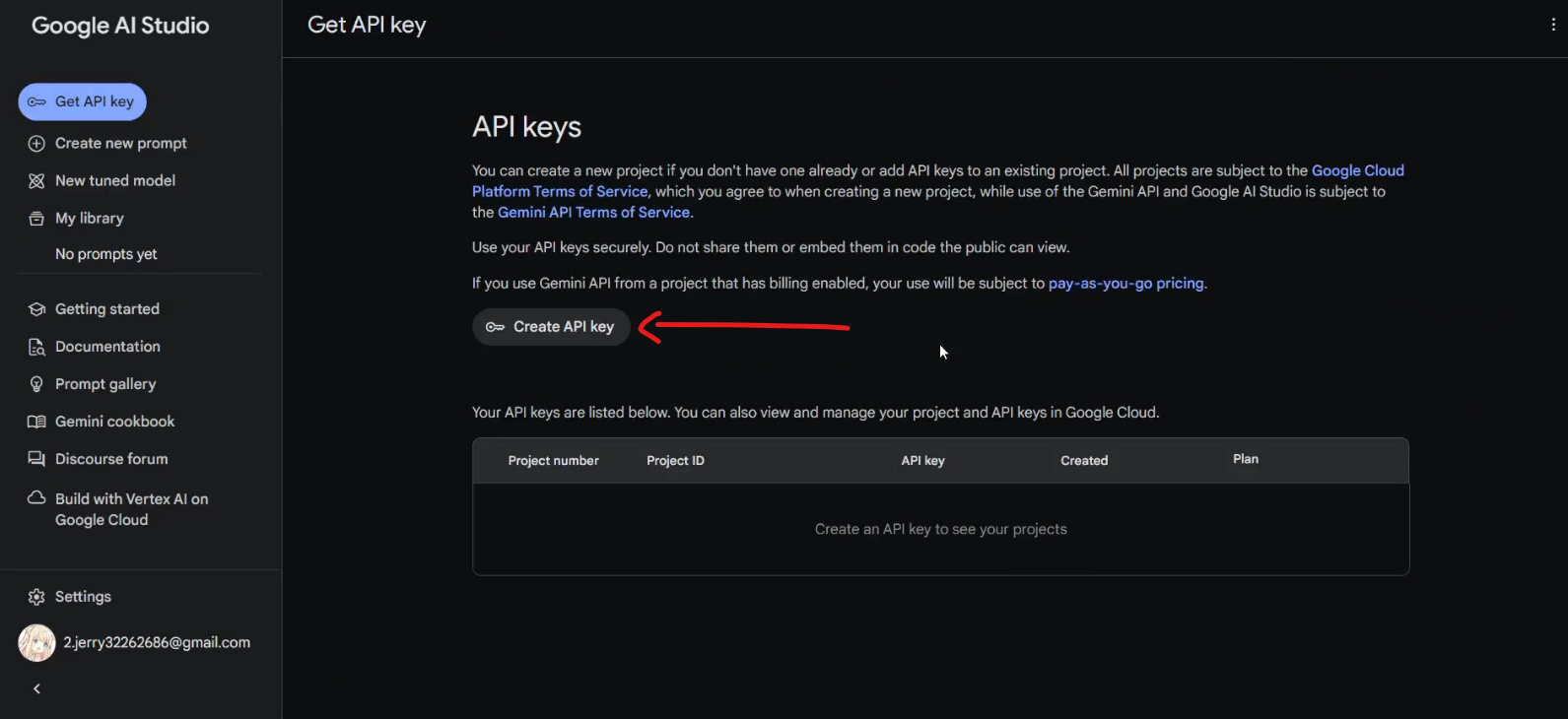 點擊「Create New API Key」