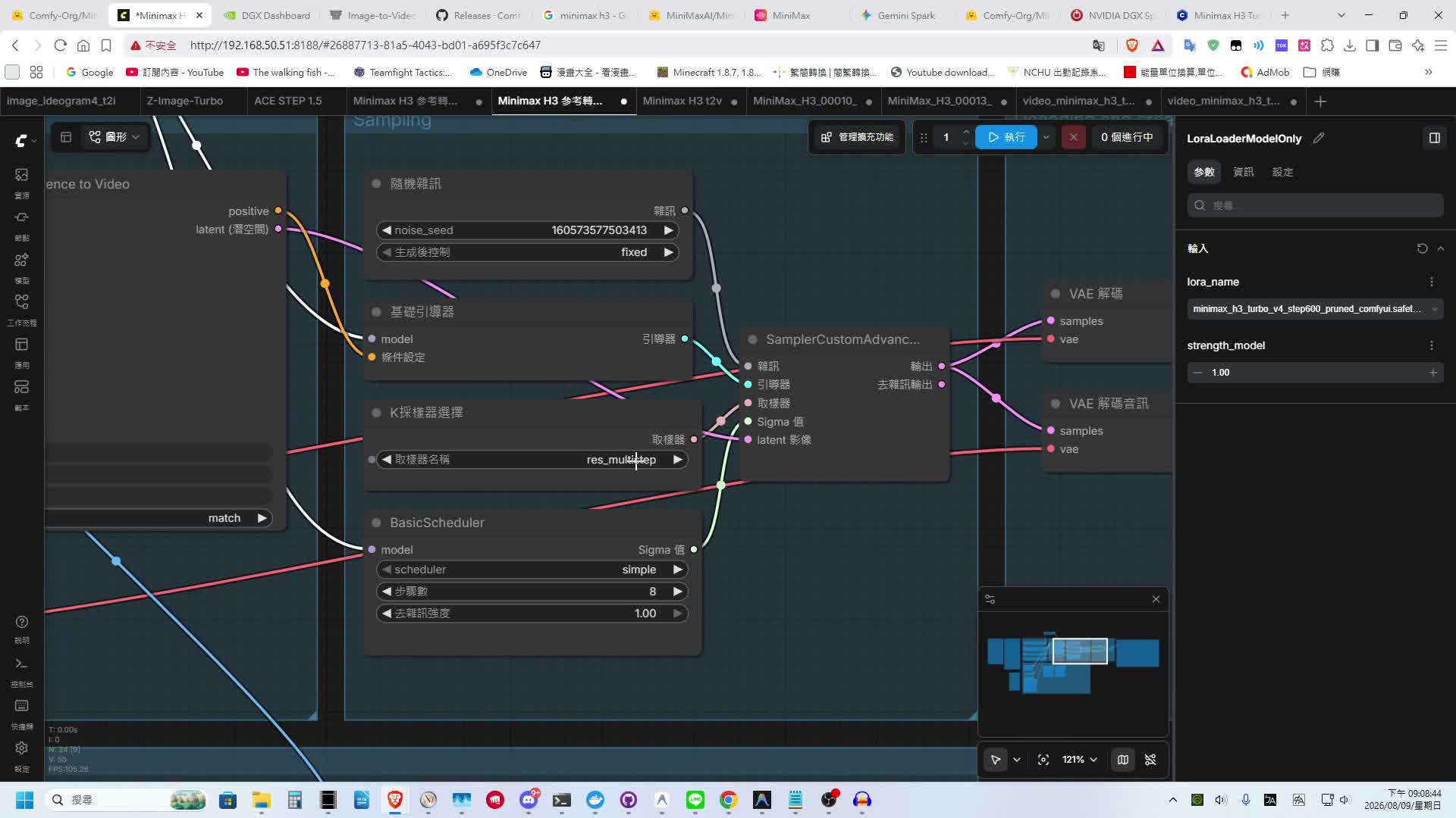 Turbo LoRA 採樣器關鍵設定:8 步 / Euler / beta