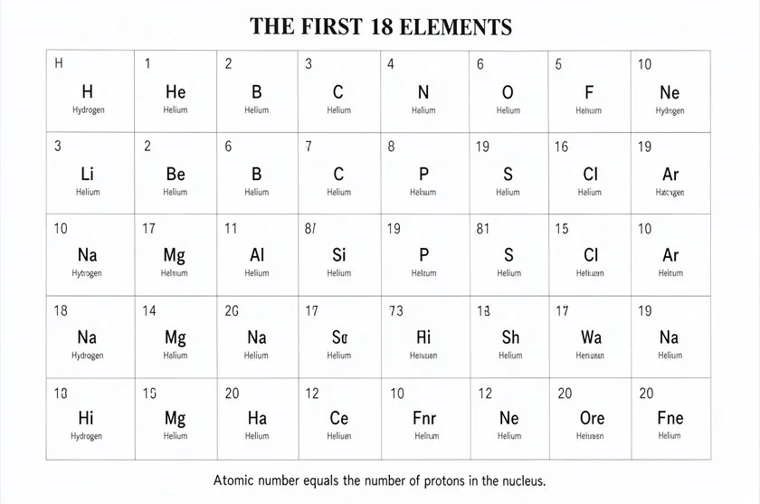 TC6_periodic · 週期表18格（THE FIRST 18 ELEMENTS）
