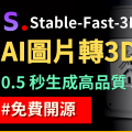 【Stable-Fast-3D】超高速開源圖片轉 3D 模型　僅需 0.5 秒即可生成高品質模型！｜僅需一張圖即可生成 3D 模型